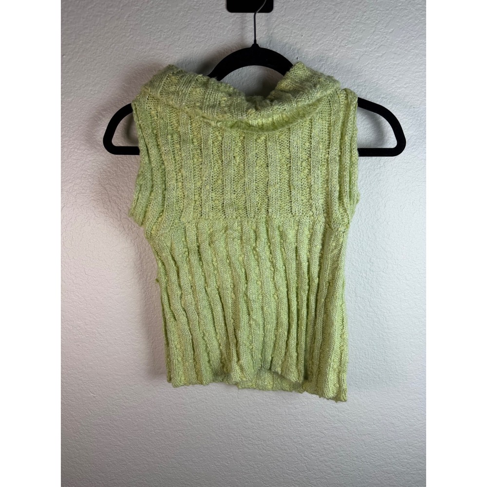 SILENCE + NOISE Womens M Green Fairy core Knit Sleeveless Cowl Sweater Y2K Look
